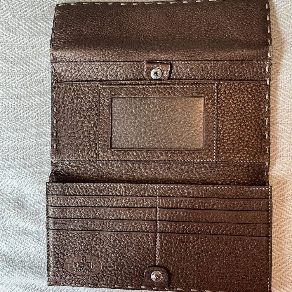 Fendi Brown Selleria Leather Continental Wallet - Picture 12 of 13